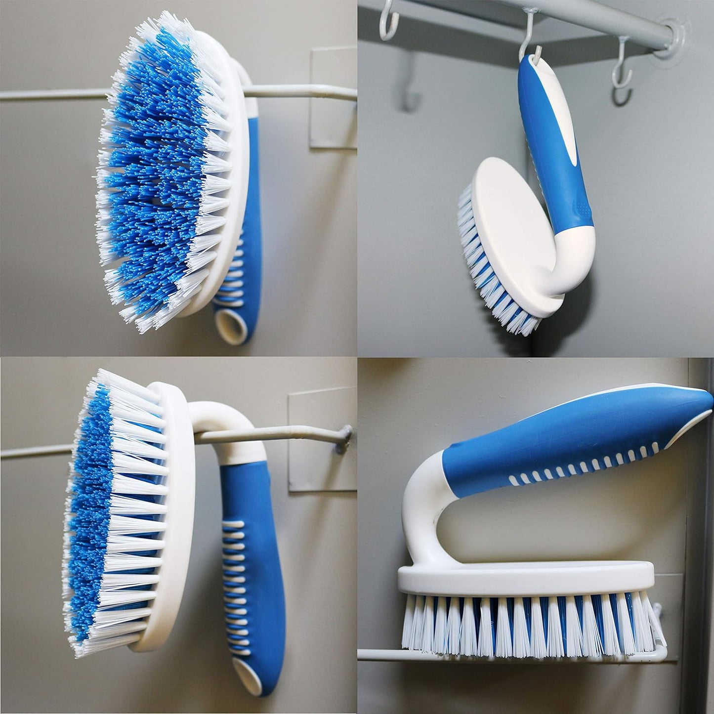 2-Pack Small Scrub Brushes for Bathroom, Kitchen, & Tile Cleaning.
