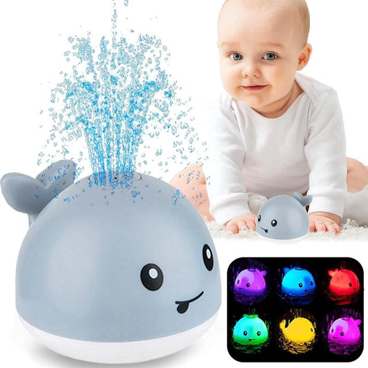 360° Rotating Smart Sensor Whale Bath Toy with Colorful Lights.