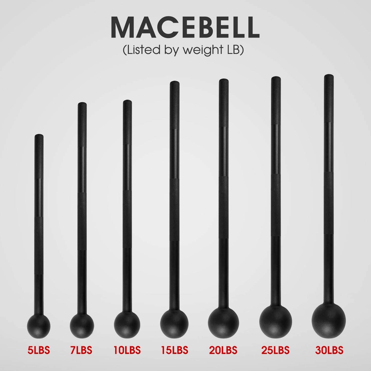 Steel Mace Bell for Full-Body & Grip Strength (5-30Lb).
