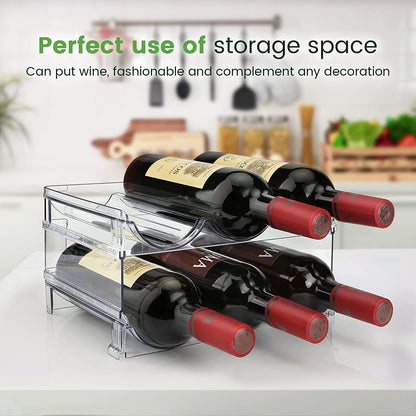 2-Pack Stackable Water Bottle Storage Organizer for Cabinet.