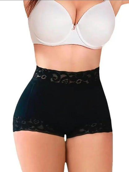 Women'S Plain Contrast Lace High Waist Shapewear Panty, High Stretch Tummy Control Butt Fit Lifting Shaper, Women'S Shapewear Bottoms for Everyday Daily Wear,Absorption and Thigh Lift Shaping Underwear
