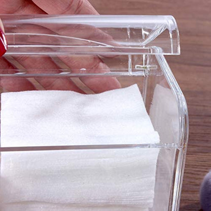Qtip/Cotton Swab Dispenser: Clear 3-Compartment Bathroom Organizer.