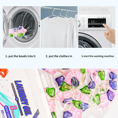 5-In-1 Laundry Pods, Total 50 Count, High Efficiency,Hygienic Clean Heavy Duty Liquid Laundry Detergent Pacs, Free and Clear of Dyes and Perfumes, for Visible and Invisible Dirt,