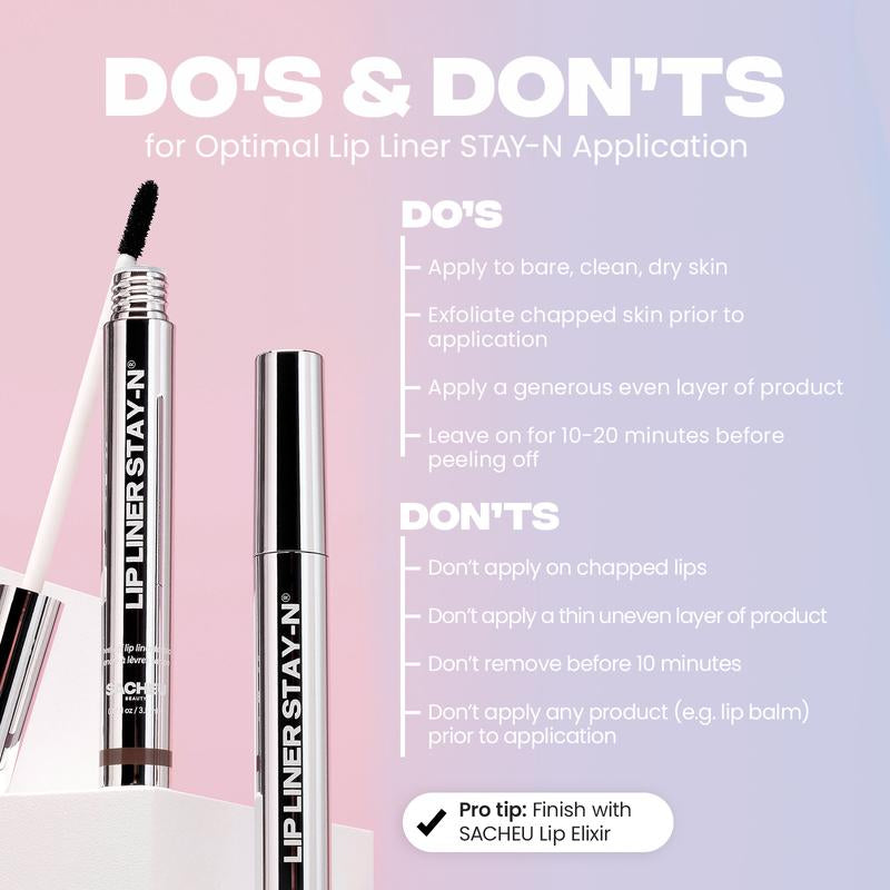 STAY-N All-Day Peel-Off Lip Liner Stain (HA & Vitamin E, Long-Lasting)