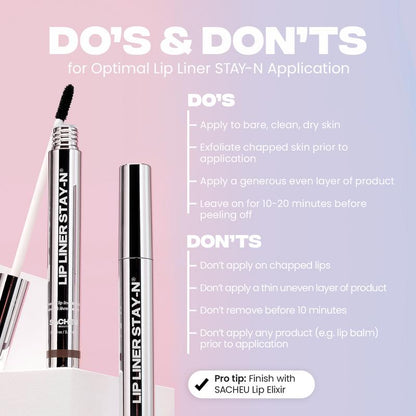 STAY-N All-Day Peel-Off Lip Liner Stain (HA & Vitamin E, Long-Lasting)