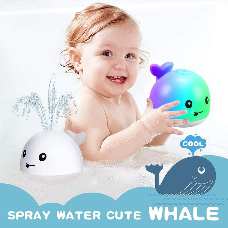 360° Rotating Smart Sensor Whale Bath Toy with Colorful Lights.