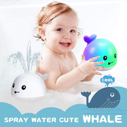 360° Rotating Smart Sensor Whale Bath Toy with Colorful Lights.
