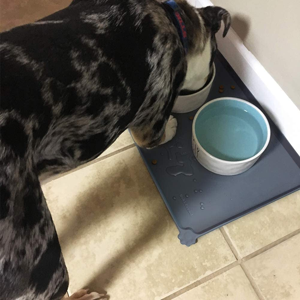 Waterproof Pet Feeding Mats with High Lips - Multiple Size and Colors for Dogs, Cats 