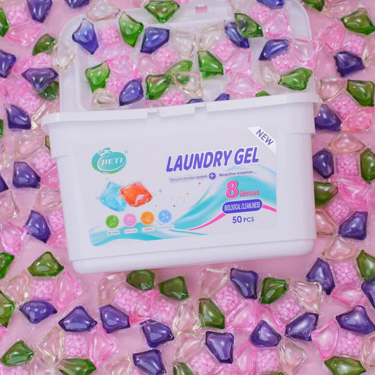 5-In-1 Laundry Pods, Total 50 Count, High Efficiency,Hygienic Clean Heavy Duty Liquid Laundry Detergent Pacs, Free and Clear of Dyes and Perfumes, for Visible and Invisible Dirt,