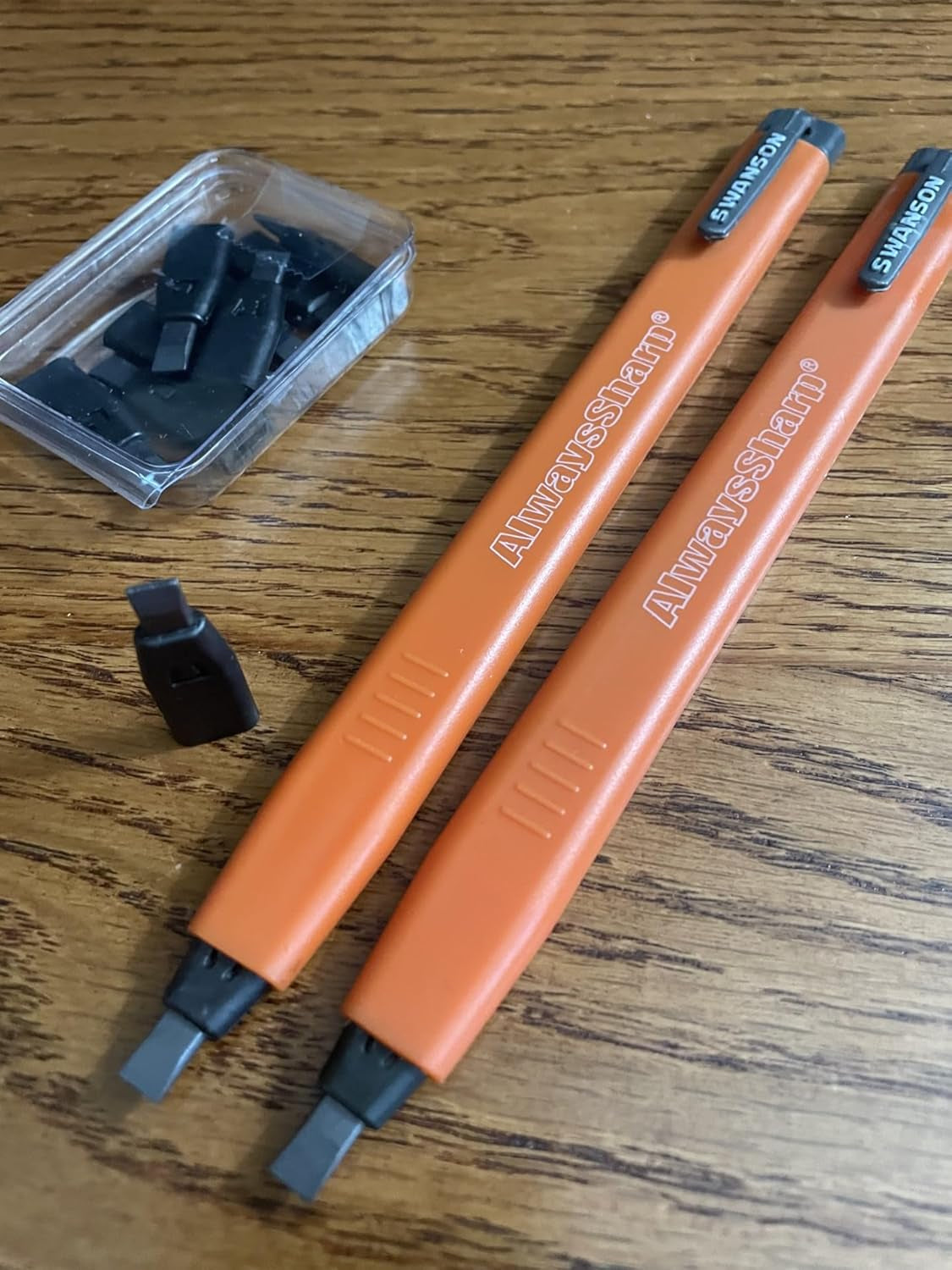 Mechanical Carpenter Pencil, Alwayssharp, 2-Pack, 8 Graphite Tips.