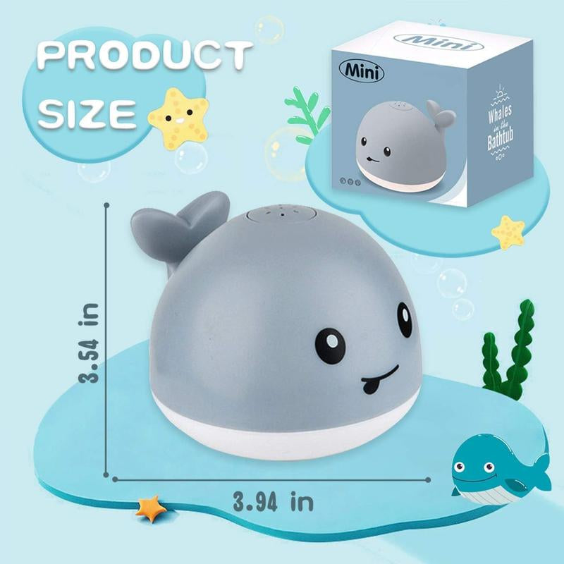 360° Rotating Smart Sensor Whale Bath Toy with Colorful Lights.