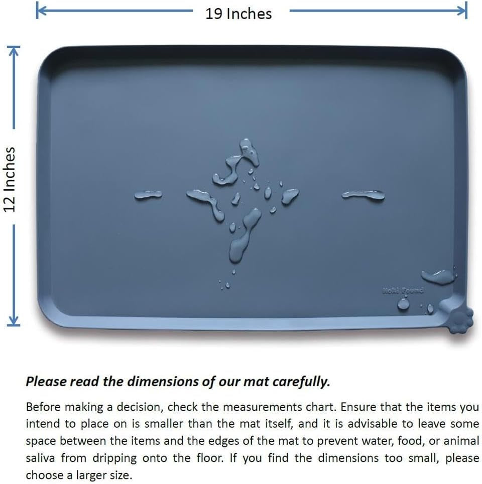Waterproof Pet Feeding Mats with High Lips - Multiple Size and Colors for Dogs, Cats 