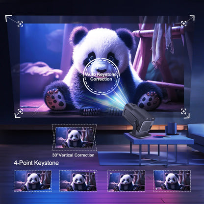 4K Android 11 Projector (Native 1080P, 390ANSI, Dual WiFi 6).