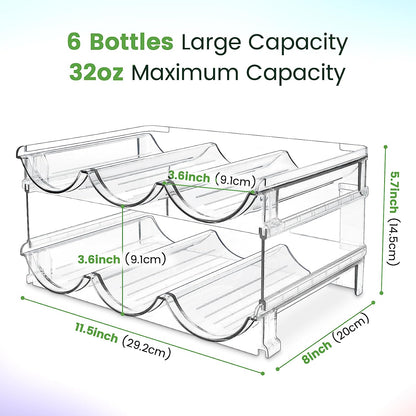 2-Pack Stackable Water Bottle Storage Organizer for Cabinet.