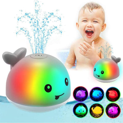 360° Rotating Smart Sensor Whale Bath Toy with Colorful Lights.
