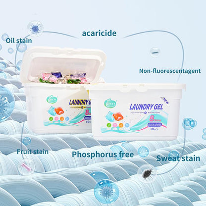 5-In-1 Laundry Pods, Total 50 Count, High Efficiency,Hygienic Clean Heavy Duty Liquid Laundry Detergent Pacs, Free and Clear of Dyes and Perfumes, for Visible and Invisible Dirt,