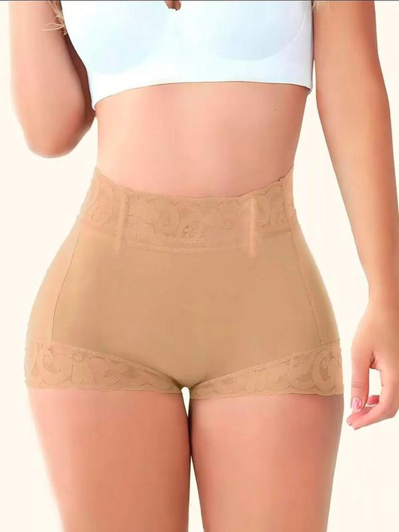 Women'S Plain Contrast Lace High Waist Shapewear Panty, High Stretch Tummy Control Butt Fit Lifting Shaper, Women'S Shapewear Bottoms for Everyday Daily Wear,Absorption and Thigh Lift Shaping Underwear