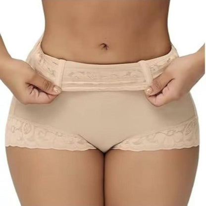 Women'S Plain Contrast Lace High Waist Shapewear Panty, High Stretch Tummy Control Butt Fit Lifting Shaper, Women'S Shapewear Bottoms for Everyday Daily Wear,Absorption and Thigh Lift Shaping Underwear